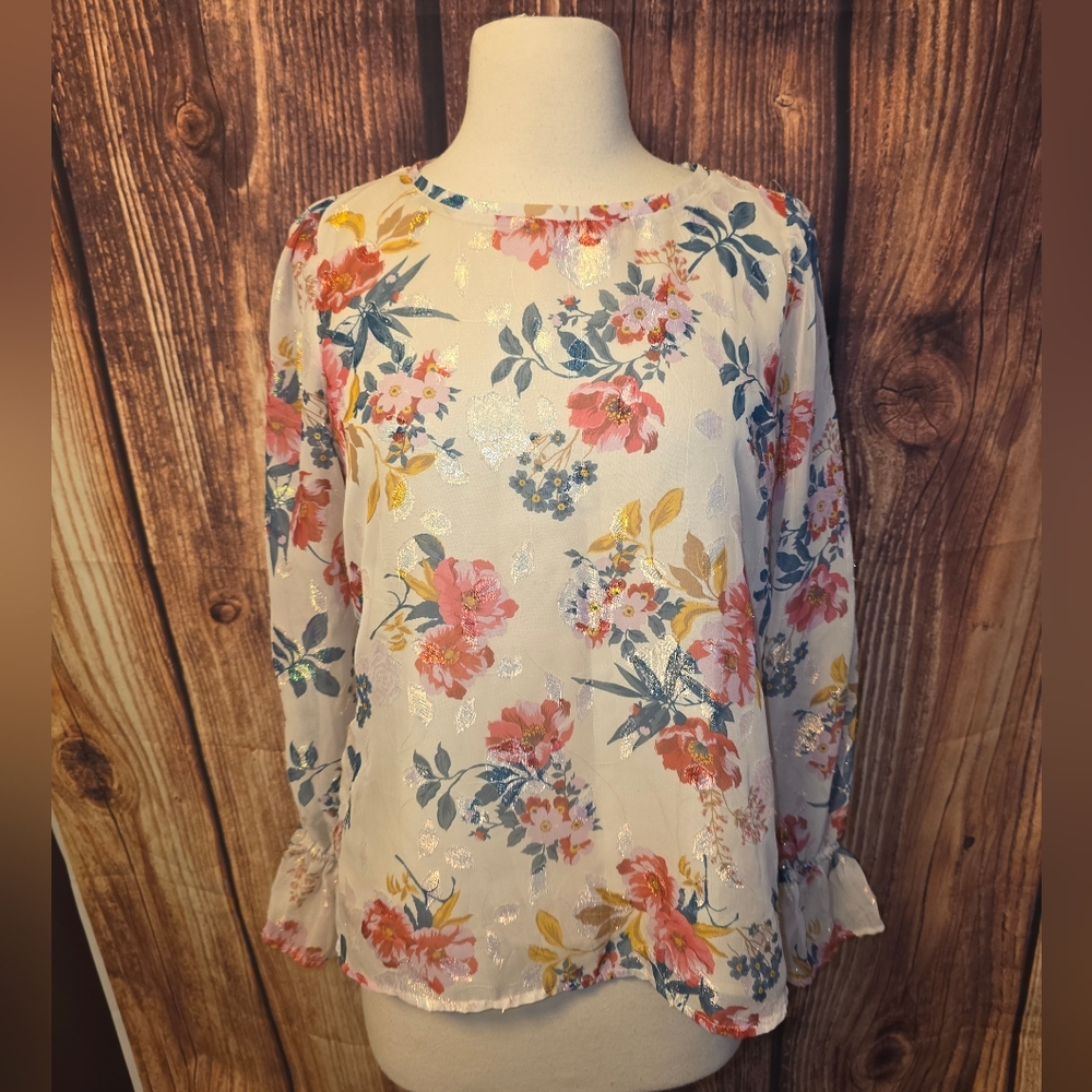 LOFT Floral Top Size XS Multicolor